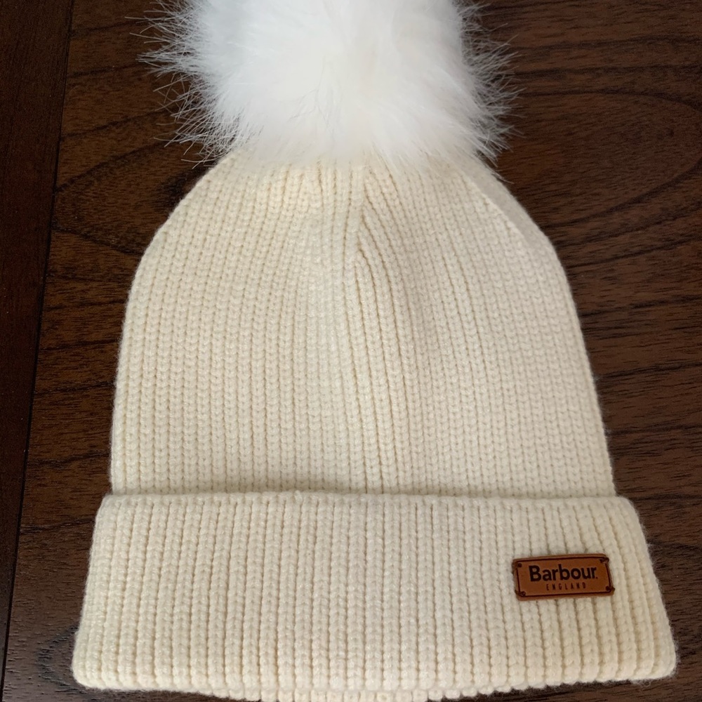 Barbour Pom beanie winter hat. NEW WITH TAGS!
